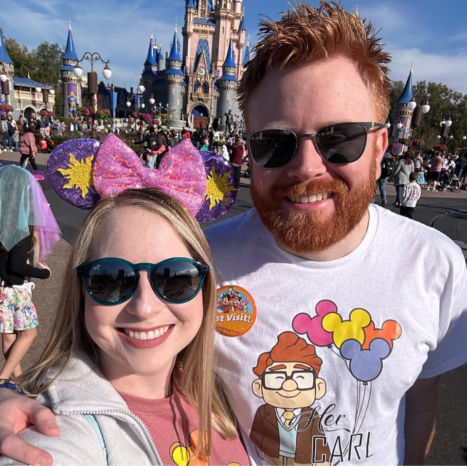 Travis and Victoria, the Boldspark team, smiling together at Walt Disney World.